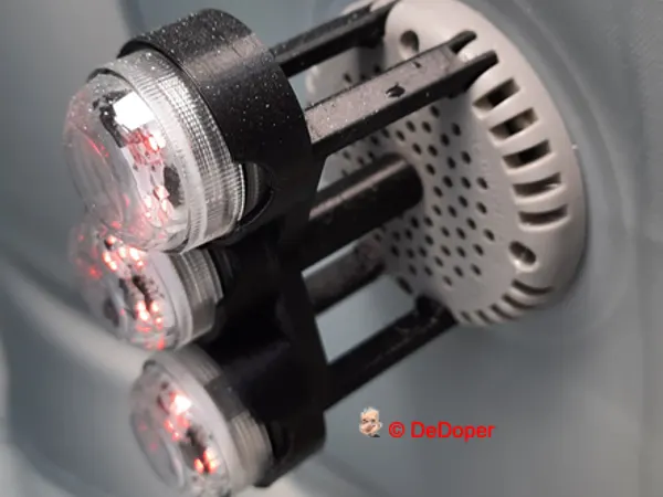 Led light holder on the water filter outlet of the inflatable mspa hot tub