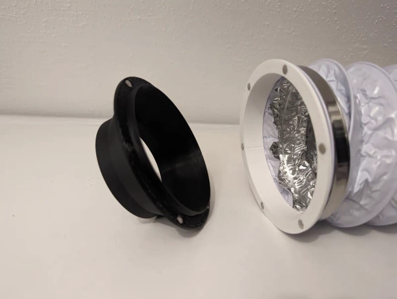 Magnetická redukce 76 na 100 mm — 3D tištěná příruba