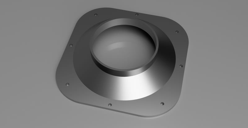 Spojka hadice 150 na 100 mm — 3D tištěná příruba